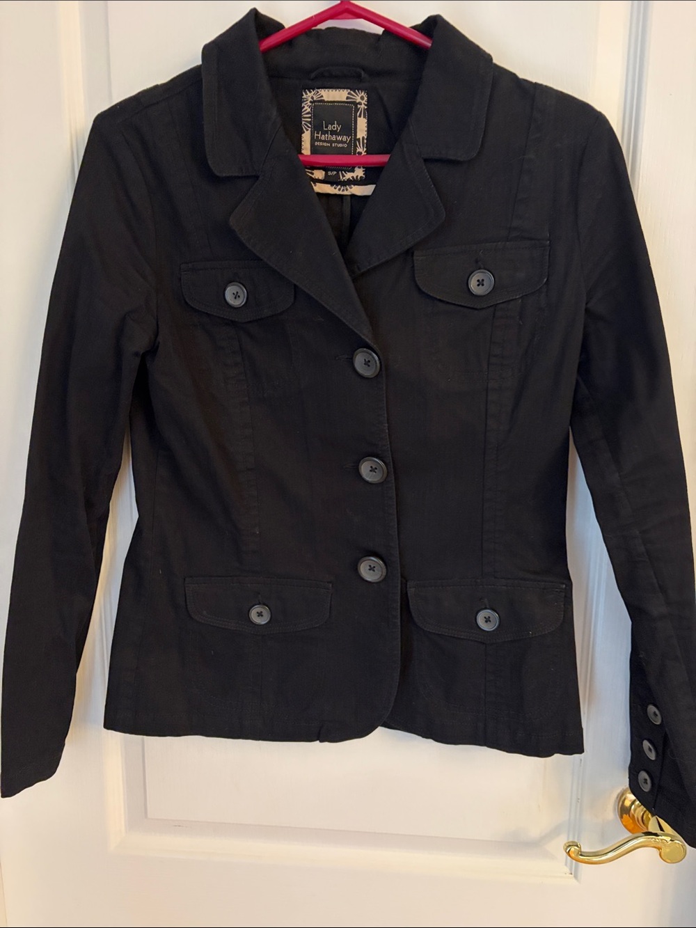Lady Hathaway Black Tailored Button-Front Blazer
